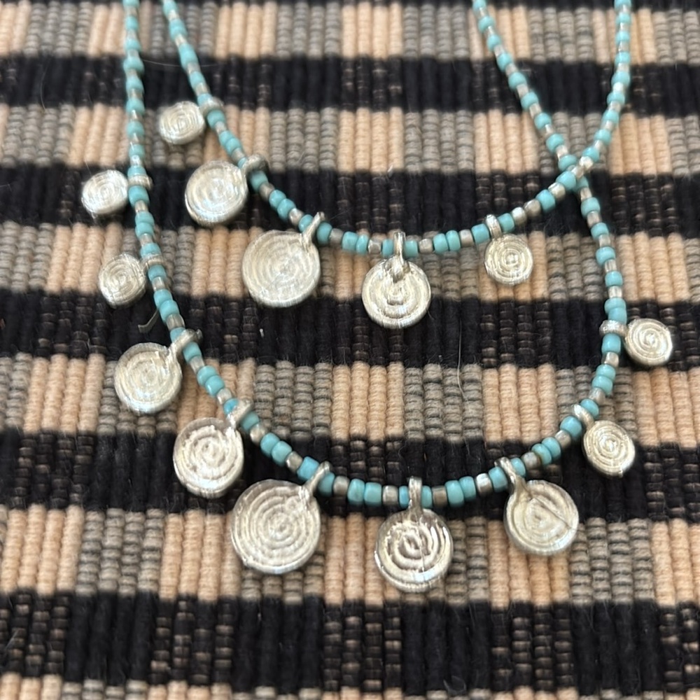 J. Jill Silver and Turquoise Double Strand Necklace - Picture 3 of 3